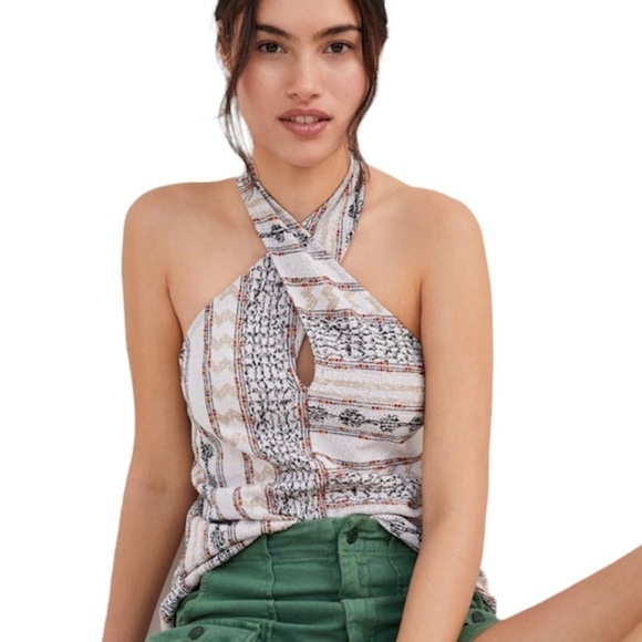 Anthropologie Tops - Anthropologie Leanne Jacquard Halter Tank